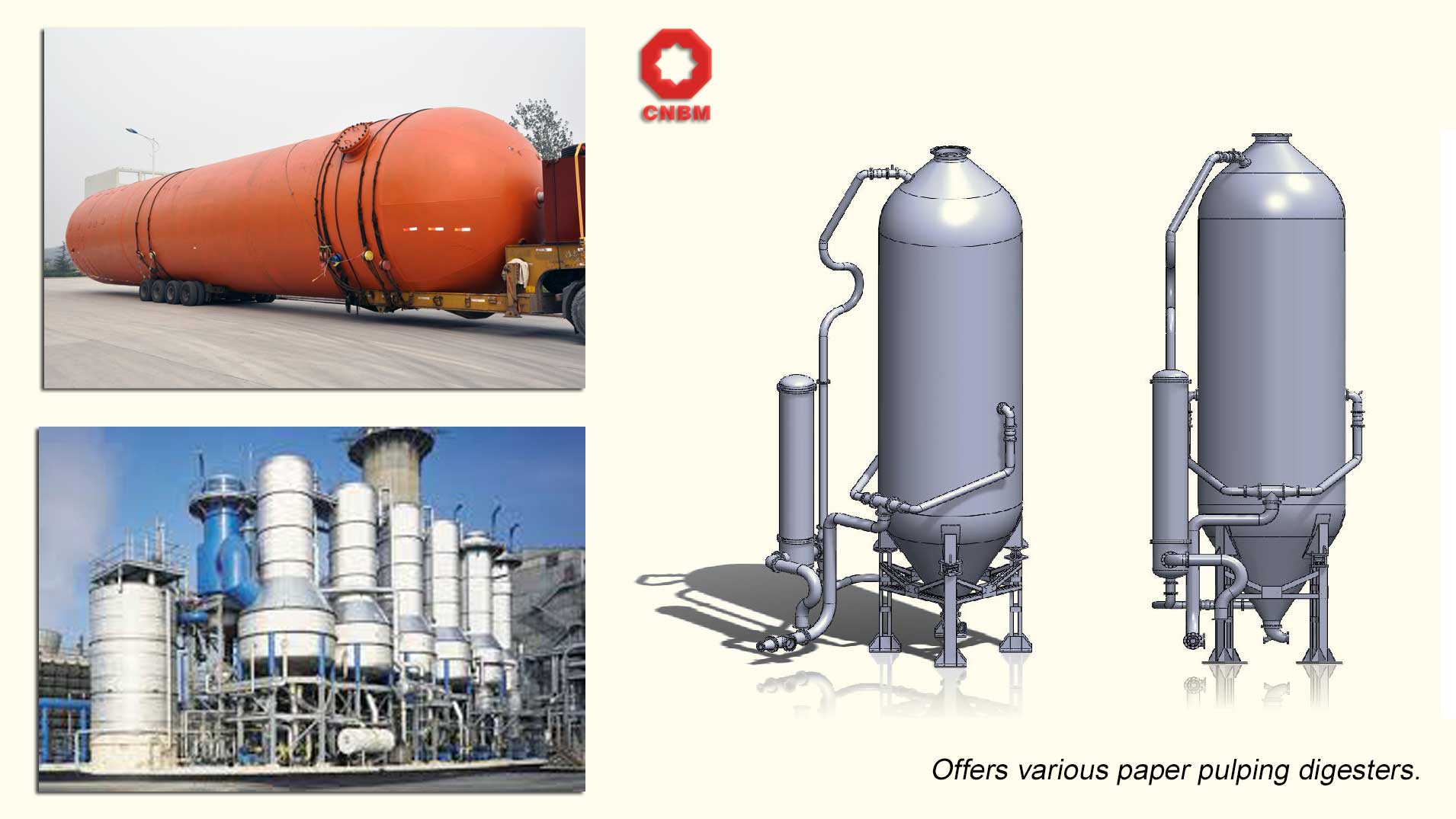 various paper pulp cooking digester